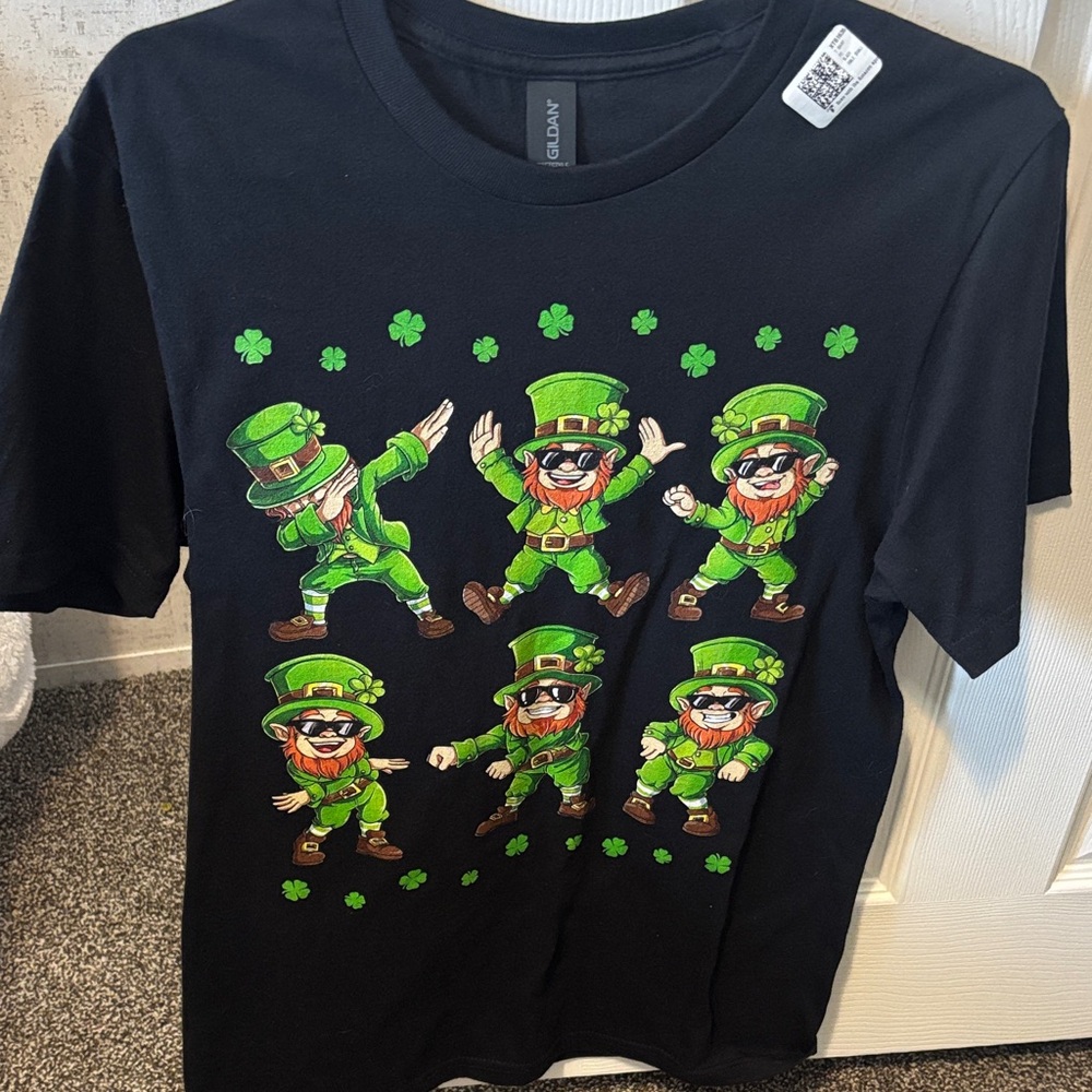 Gildan Black and Green Kids Leprechaun Dance Tee